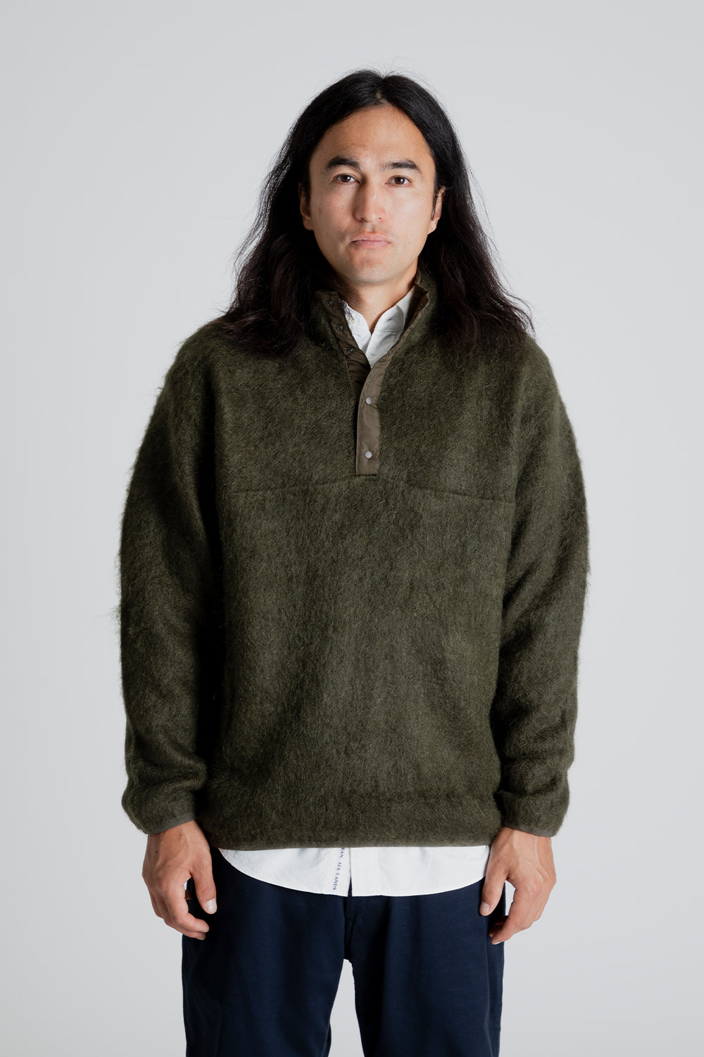 Nanamica Pullover Sweater in Khaki | Wallace Mercantile Shop