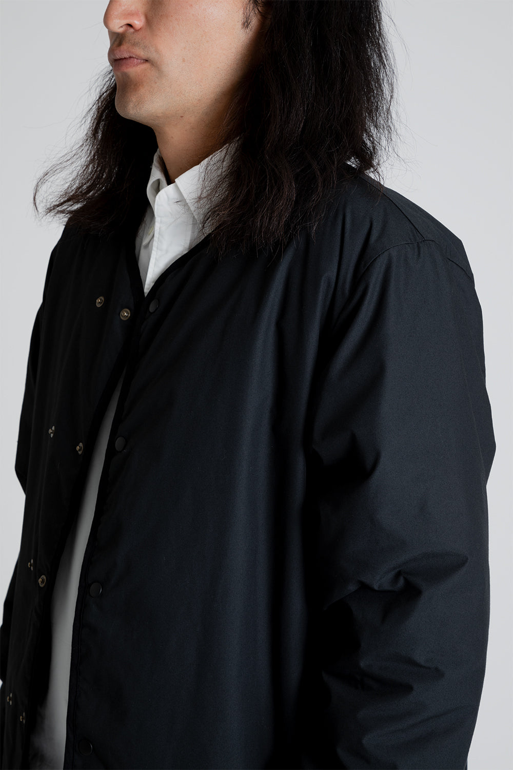 Nanamica Reversible Down Cardigan in Black