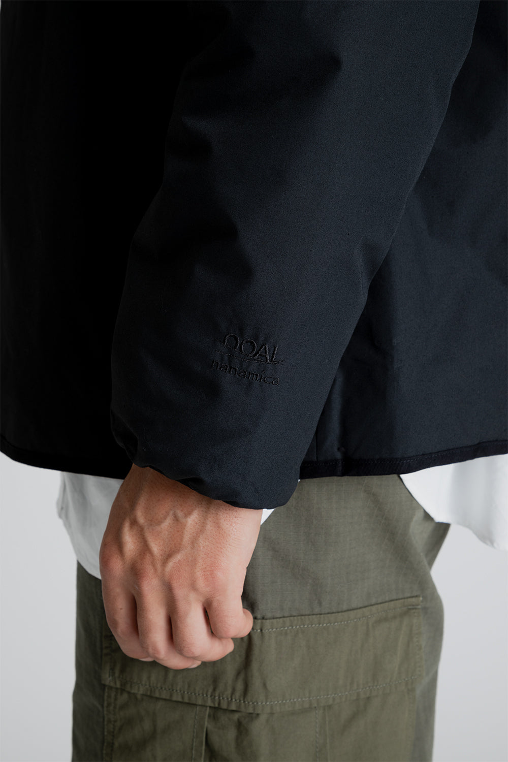 Nanamica Reversible Down Cardigan in Black