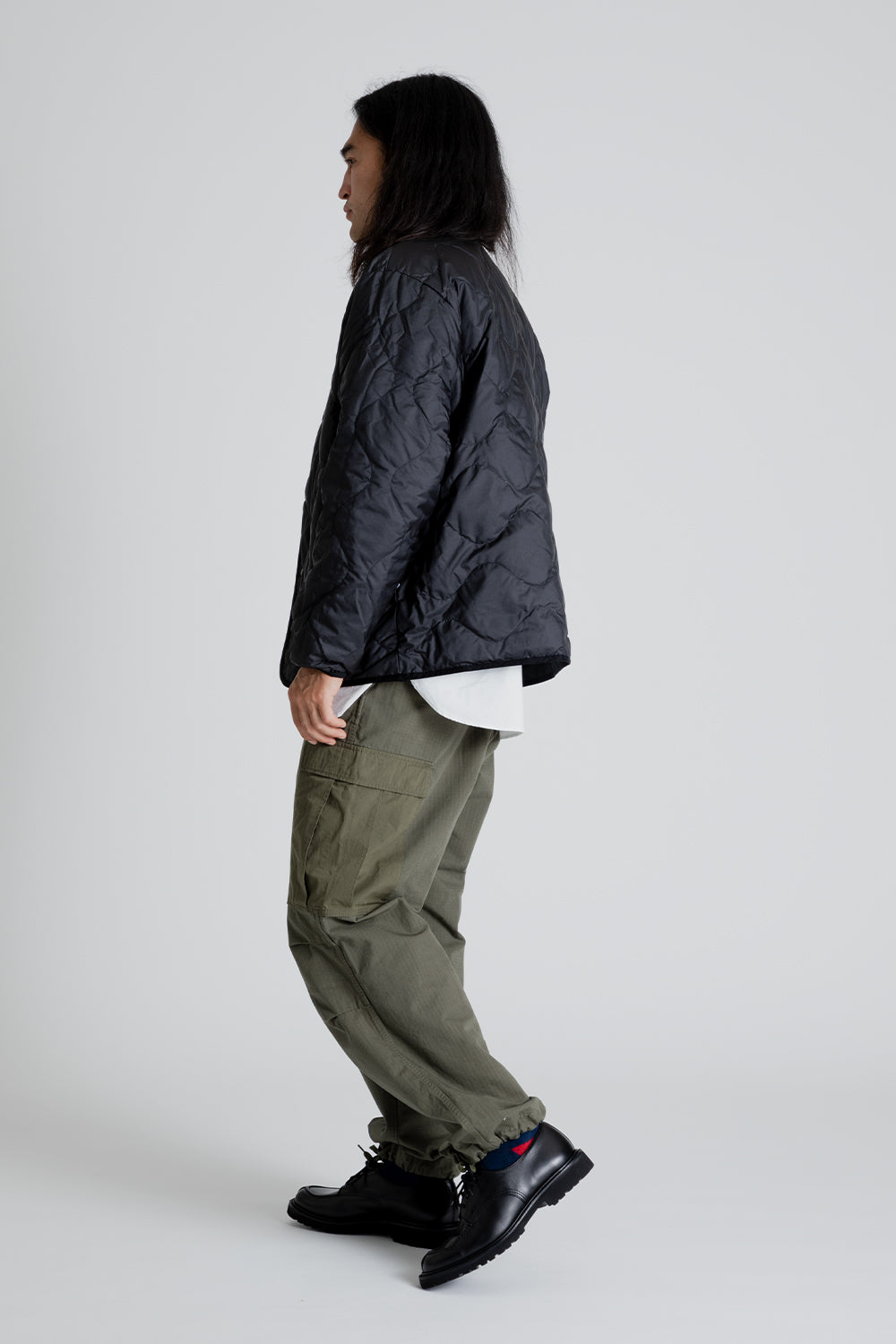 Nanamica Reversible Down Cardigan in Black