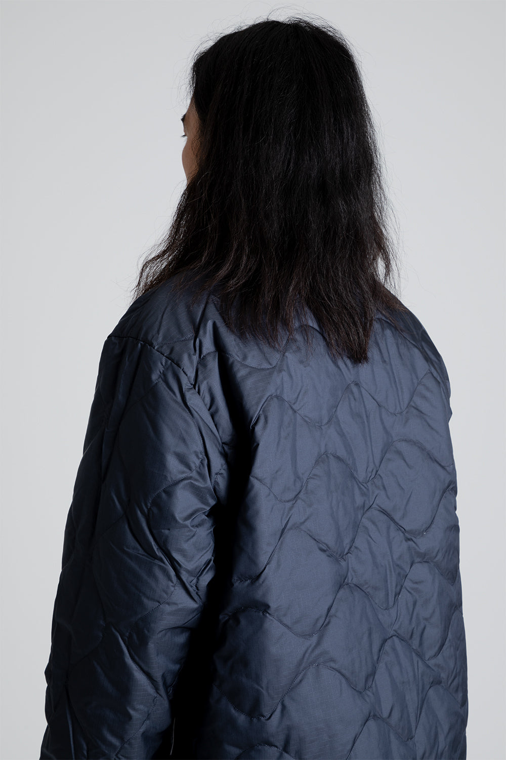 Nanamica Reversible Down Cardigan in Dark Navy