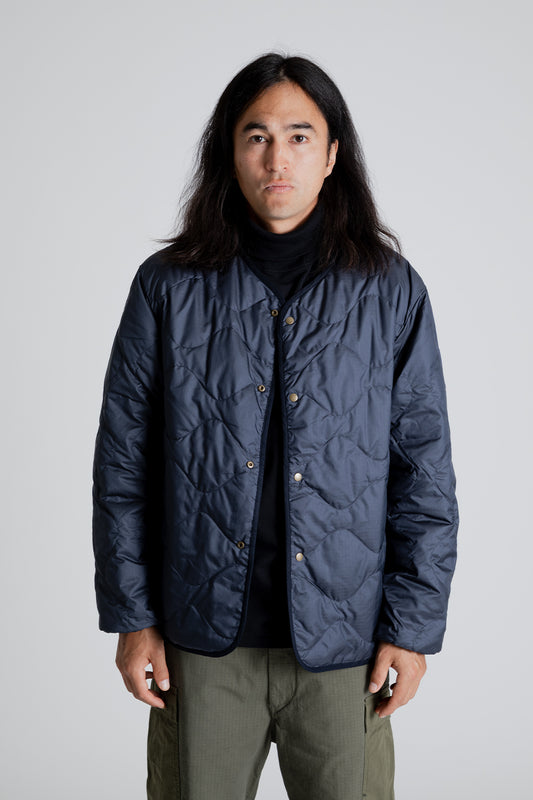 Nanamica Reversible Down Cardigan in Dark Navy