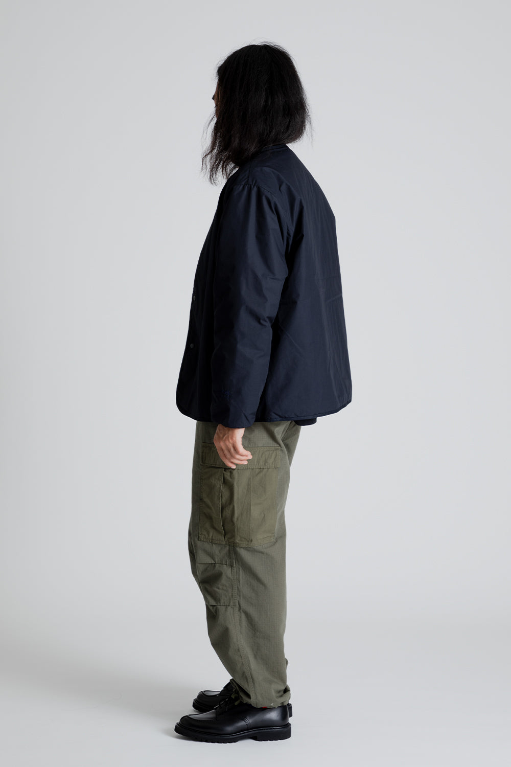 Nanamica Reversible Down Cardigan in Dark Navy