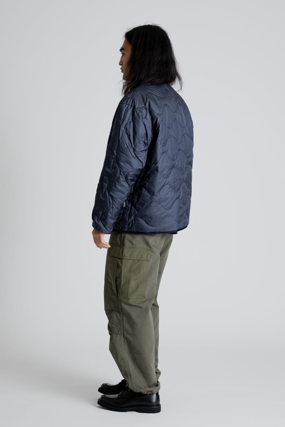 Nanamica Reversible Down Cardigan in Dark Navy