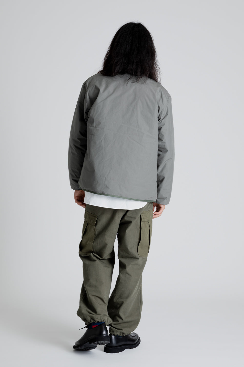 Nanamica Reversible Down Cardigan in Sage Green