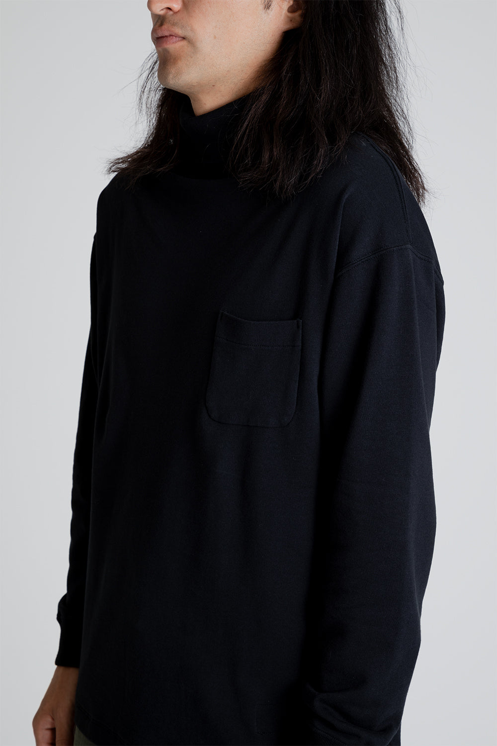 Nanamica Turtle Neck L/S Tee in Black