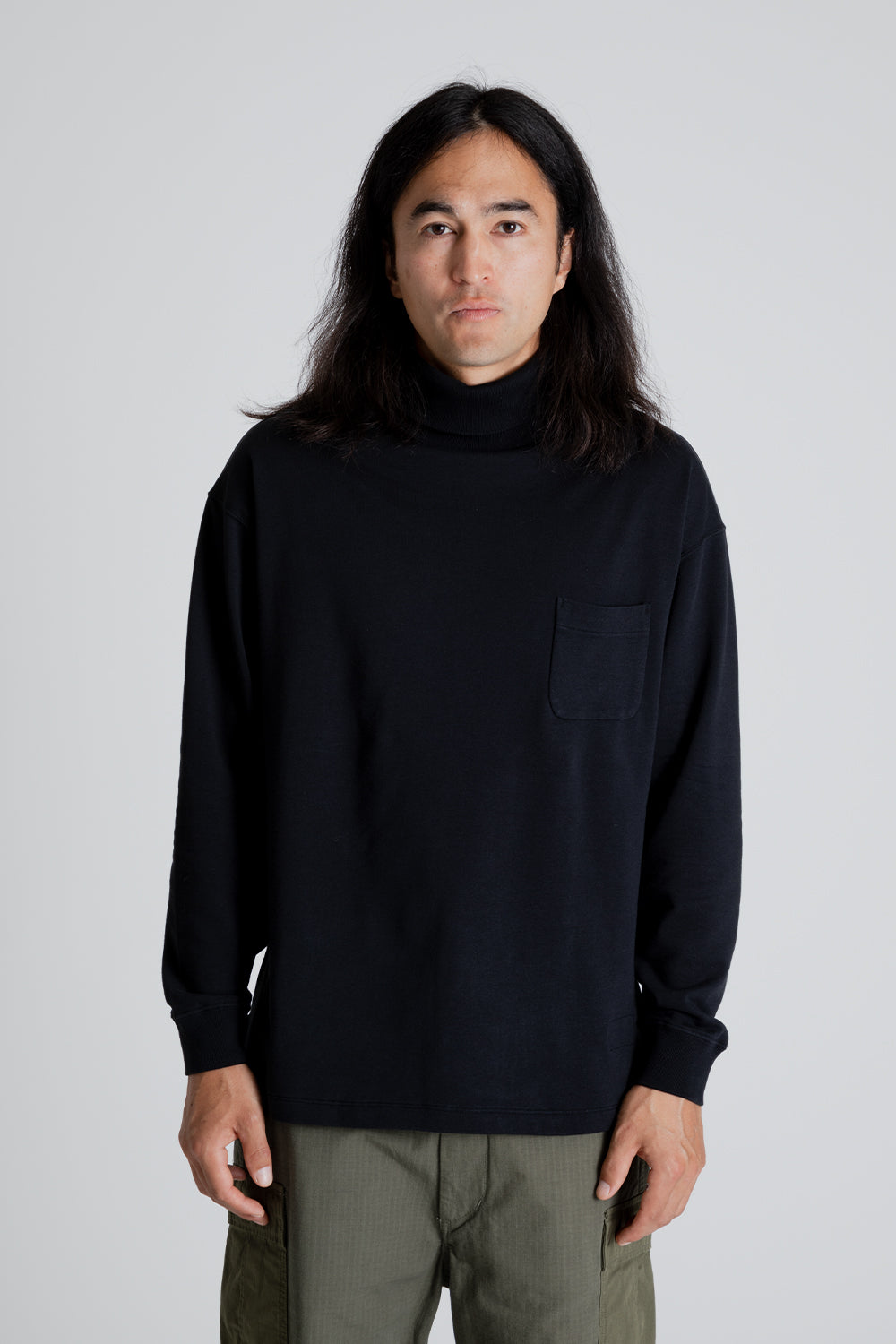 Nanamica Turtle Neck L/S Tee in Black