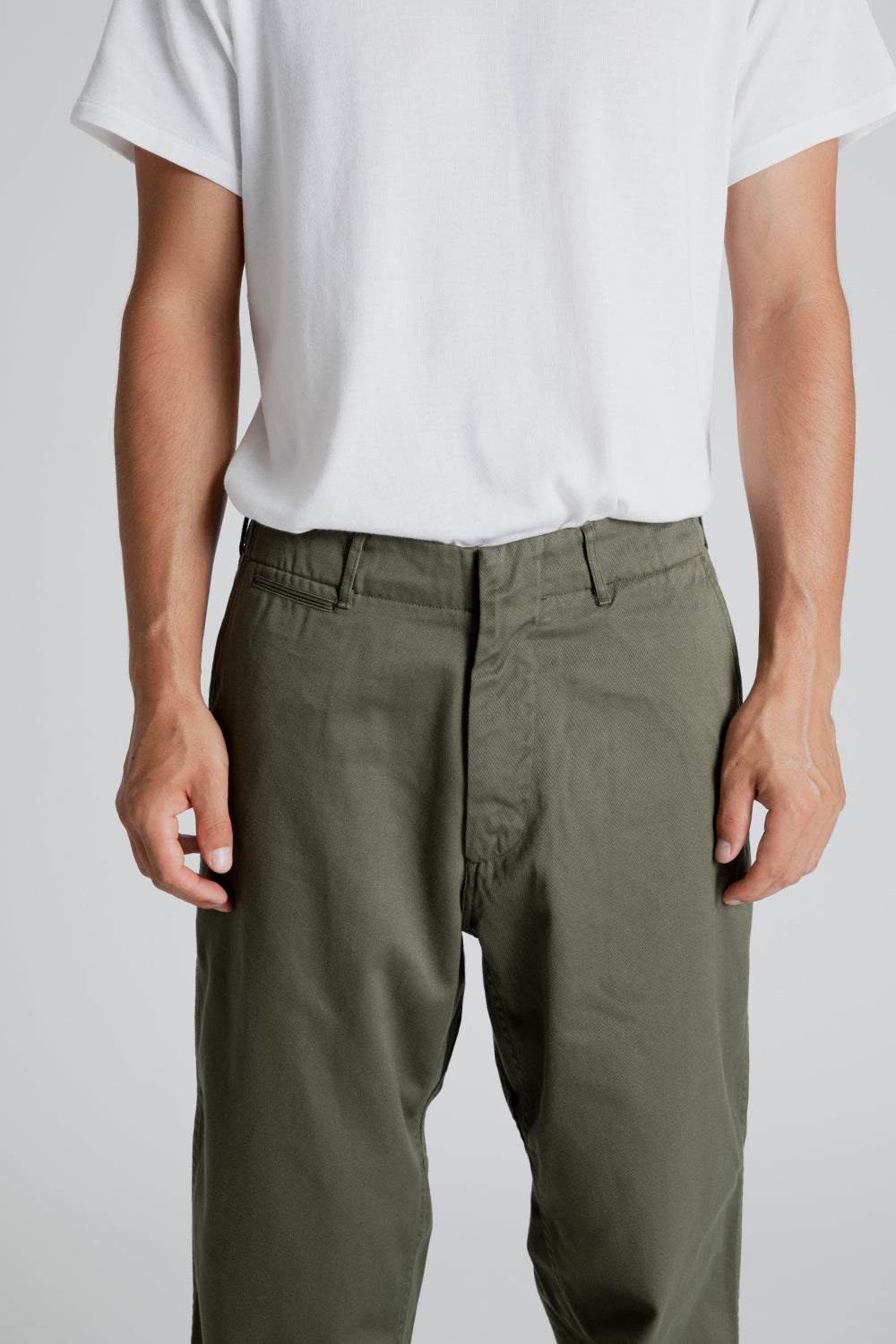 Nanamica Wide Chino Pants in Moss Green