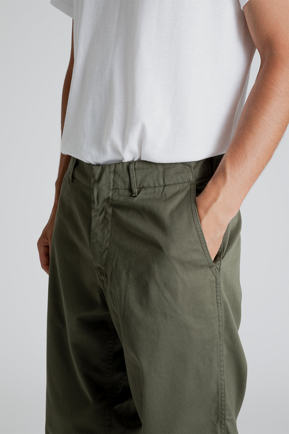 Nanamica Wide Chino Pants in Moss Green