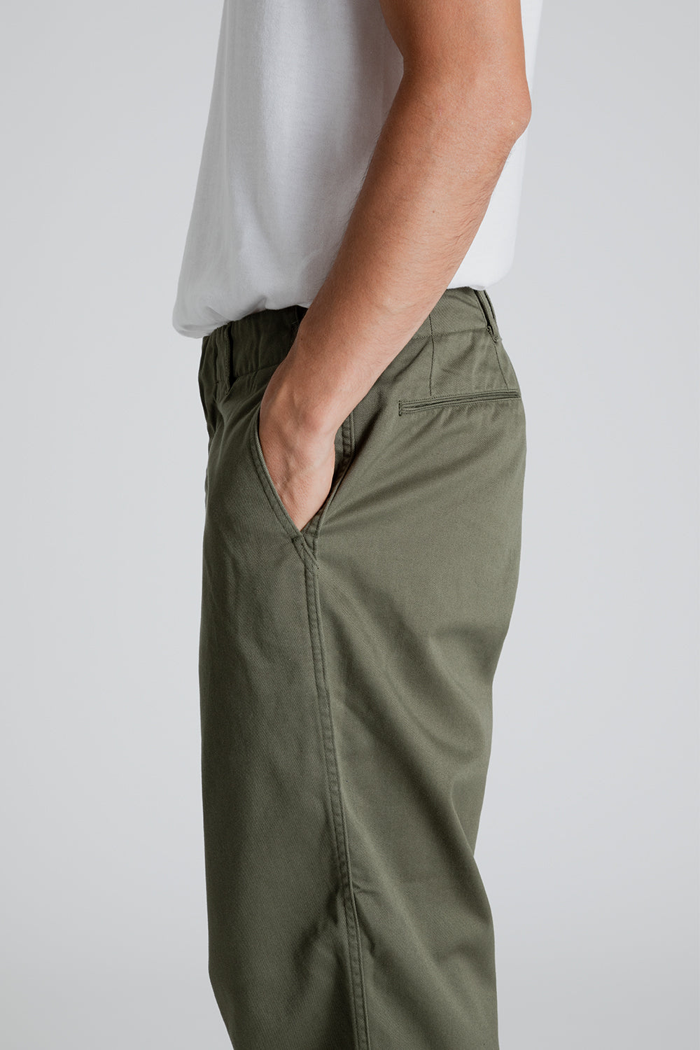 Nanamica Wide Chino Pants in Moss Green