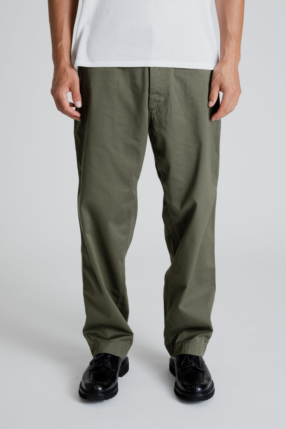 Nanamica Wide Chino Pants in Moss Green