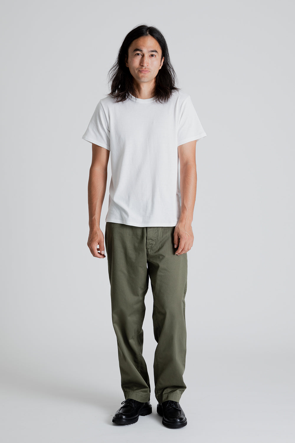 Nanamica Wide Chino Pants in Moss Green