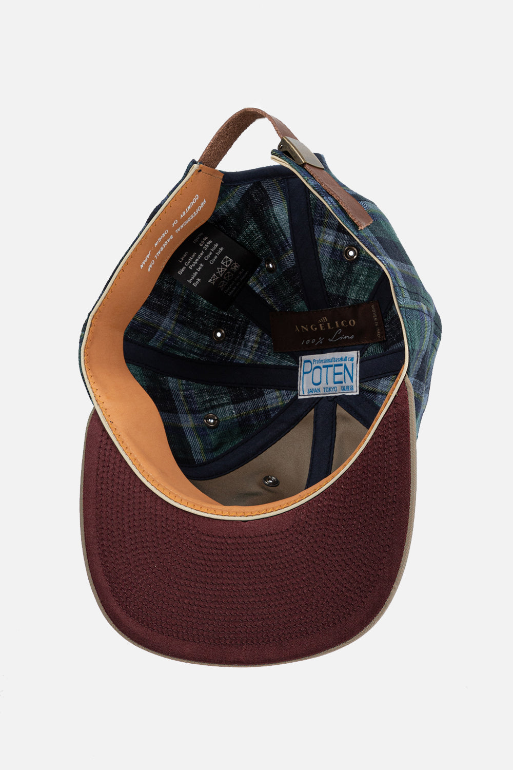 Poten-hat-angelico-navy-check-adjustable