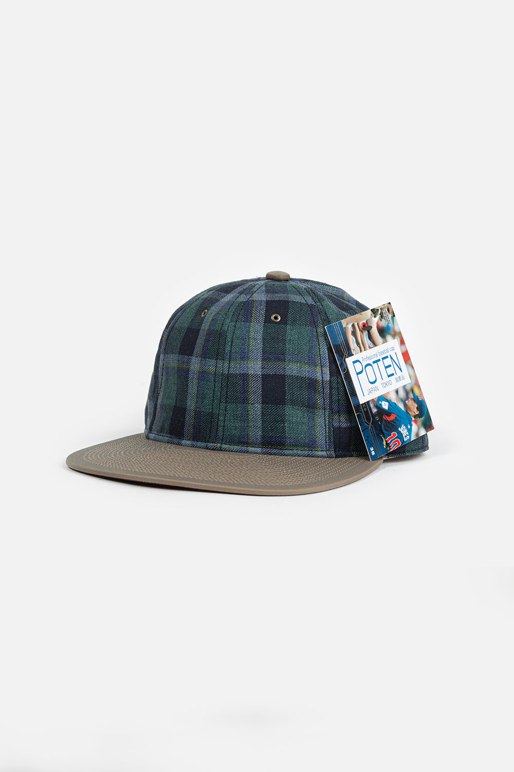 Poten-hat-angelico-navy-check-adjustable