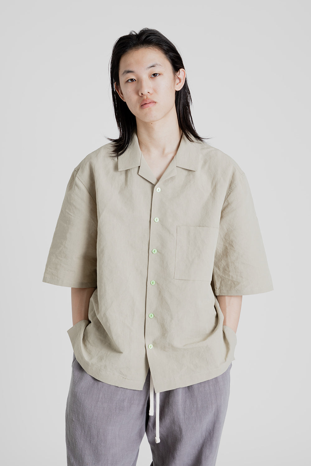 S.K Manor Hill Aloha Shirt in Beige Linen