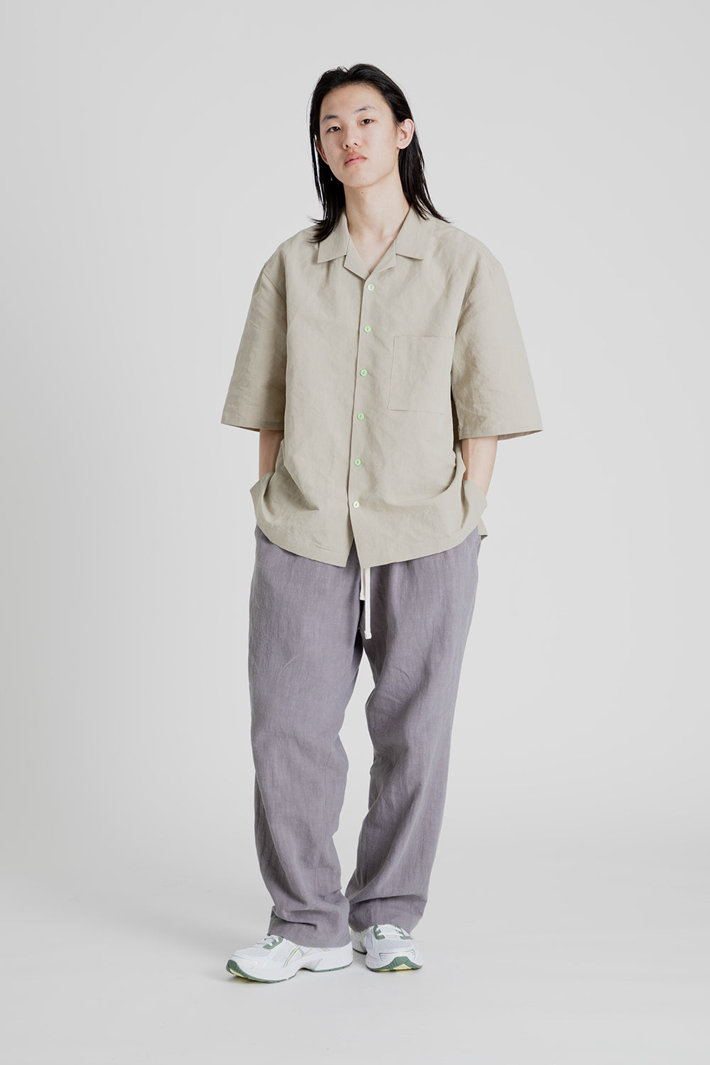 S.K Manor Hill Aloha Shirt in Beige Linen