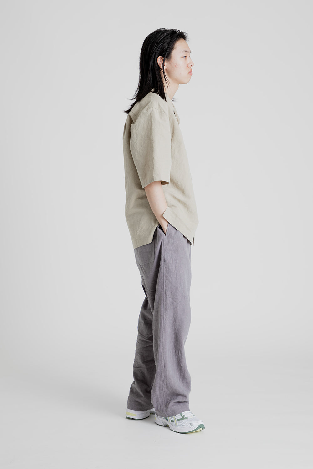 S.K Manor Hill Aloha Shirt in Beige Linen