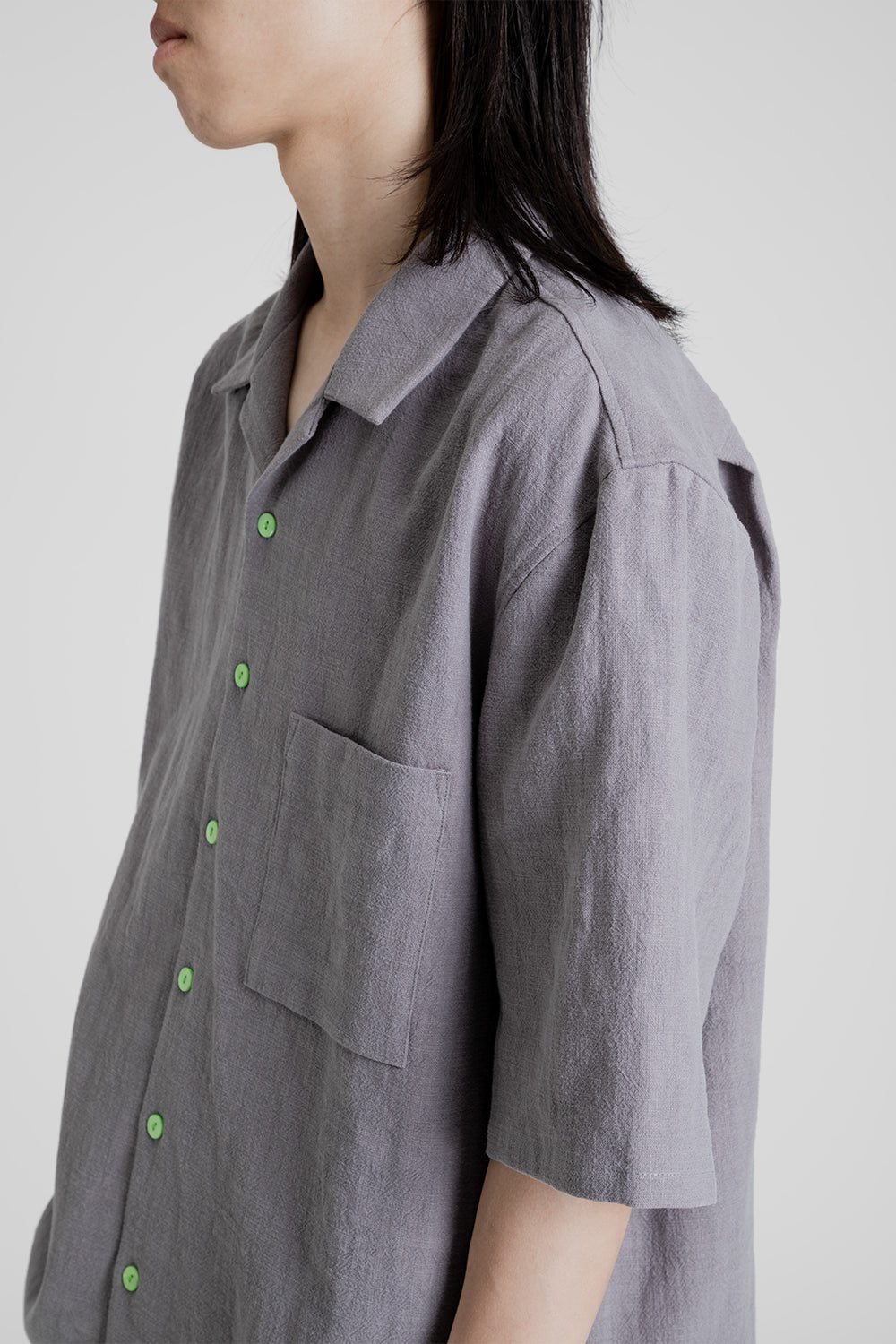 S.K Manor Hill Aloha Shirt in Grey Ramie