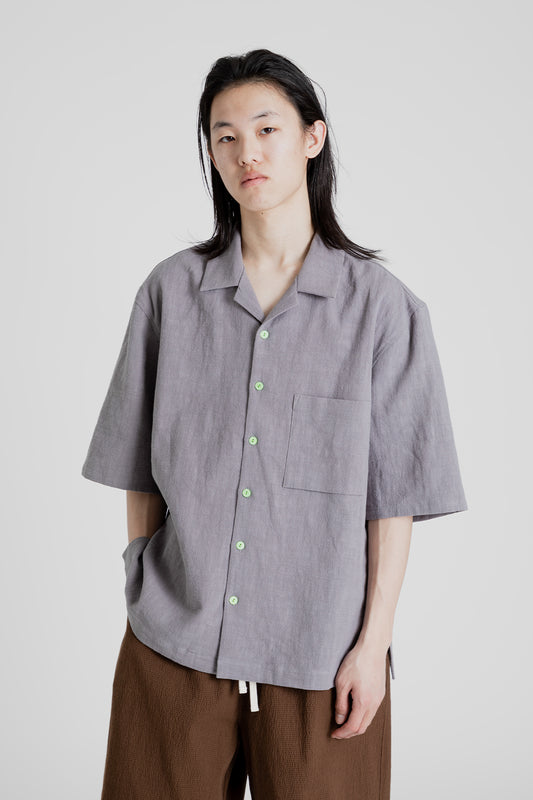 S.K Manor Hill Aloha Shirt in Grey Ramie