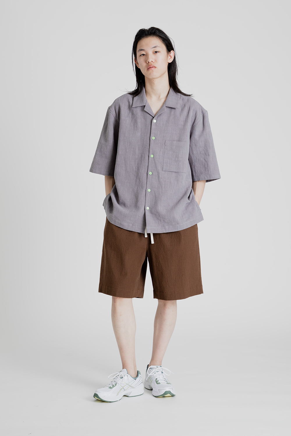 S.K Manor Hill Barrack Shorts in Brown Puckered