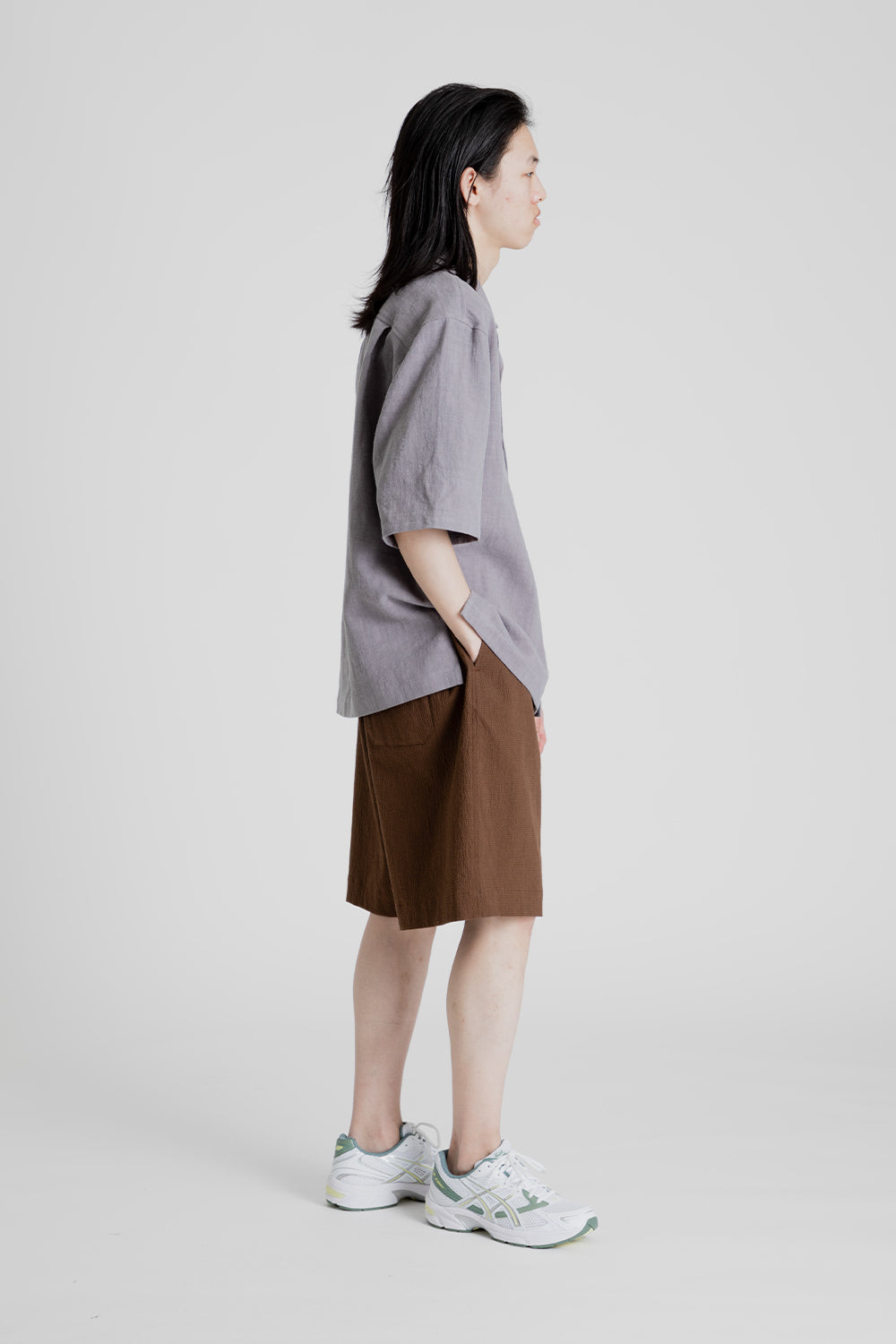 S.K Manor Hill Barrack Shorts in Brown Puckered