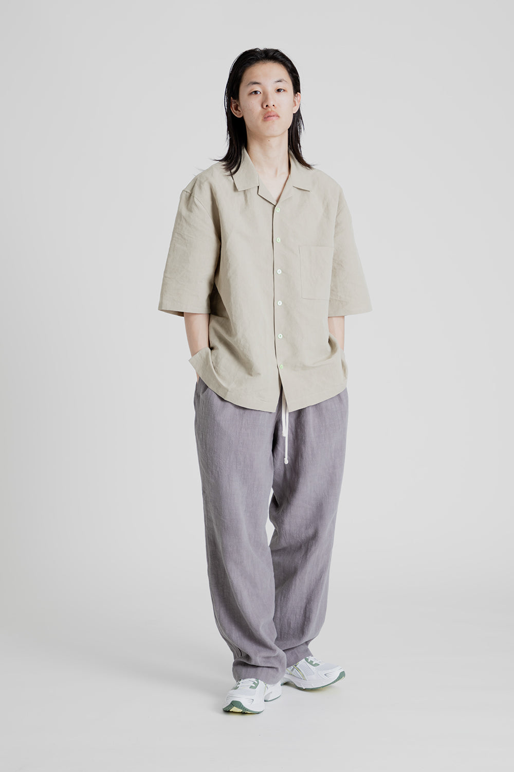 S.K Manor Hill Aloha Shirt in Big Bronco Grey Ramie