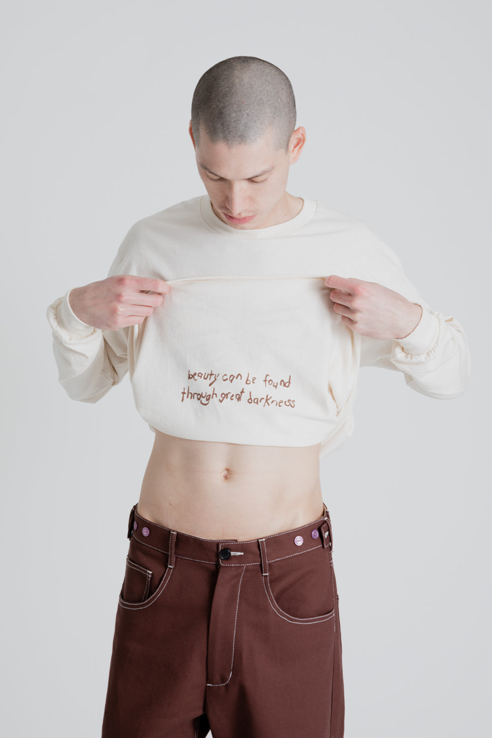 S.K. Manor Hill LS Butterfly T-Shirt in Natural