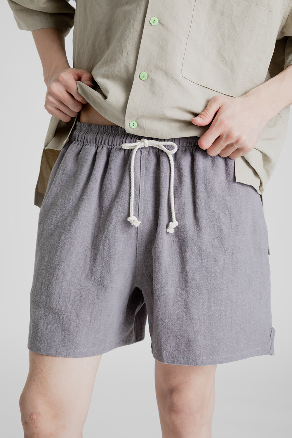 S.K Manor Hill MT Shorts in Grey Ramie