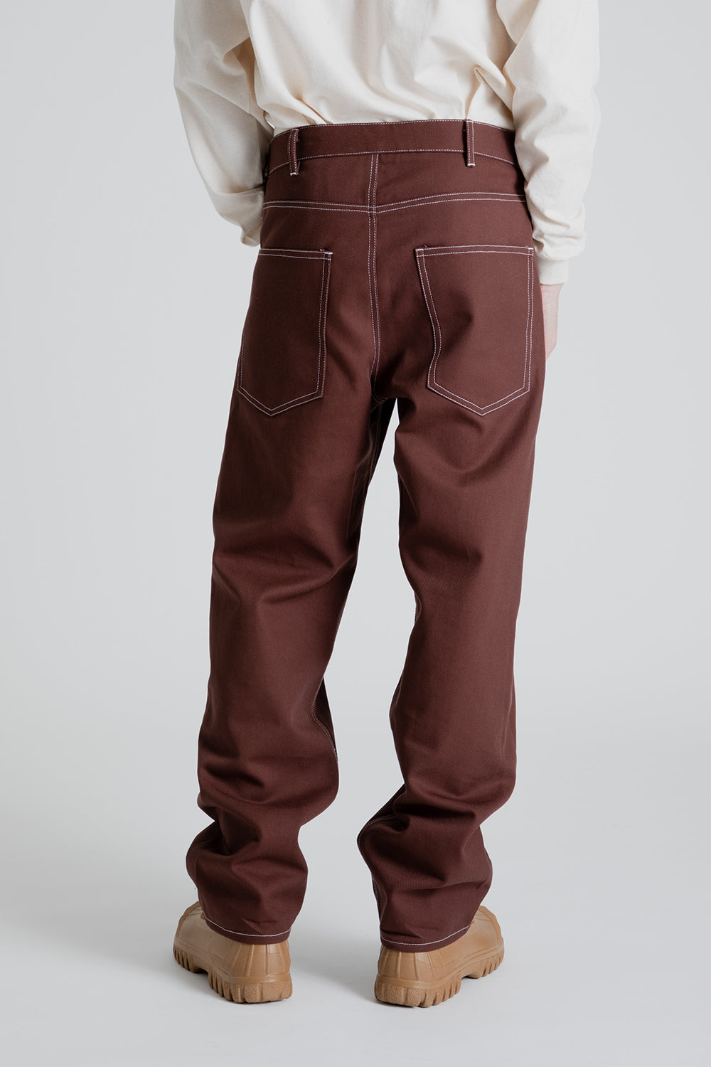 S.K. Manor Hill Ranch Pant in Brown Cotton Twill