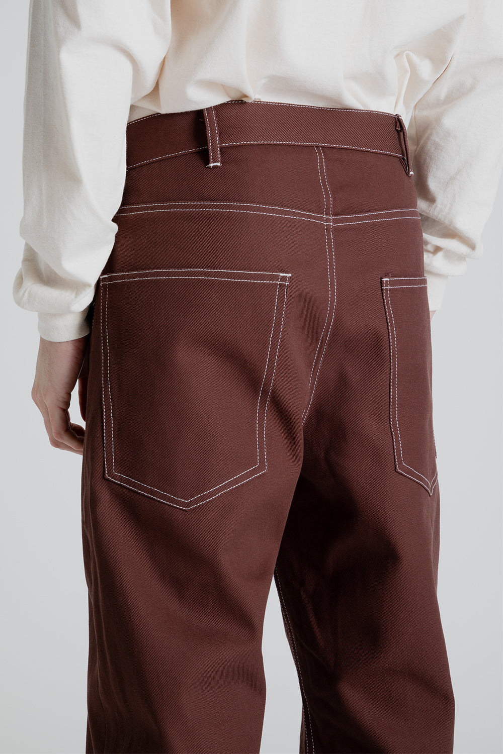 S.K. Manor Hill Ranch Pant in Brown Cotton Twill