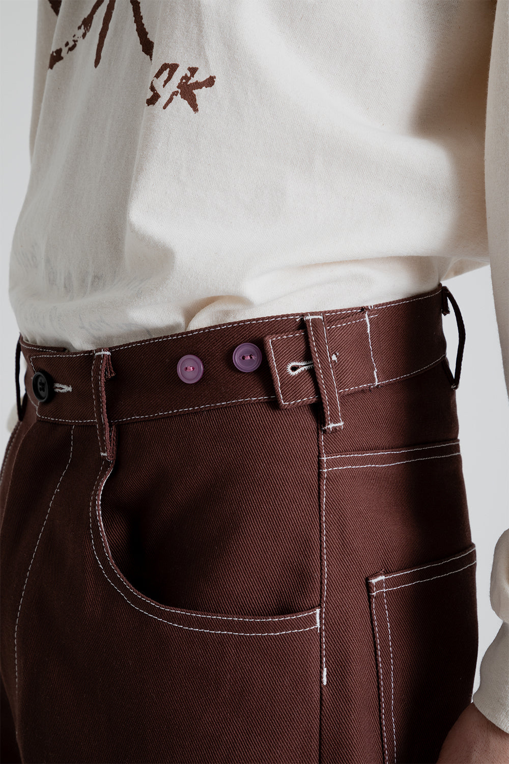 S.K. Manor Hill Ranch Pant in Brown Cotton Twill