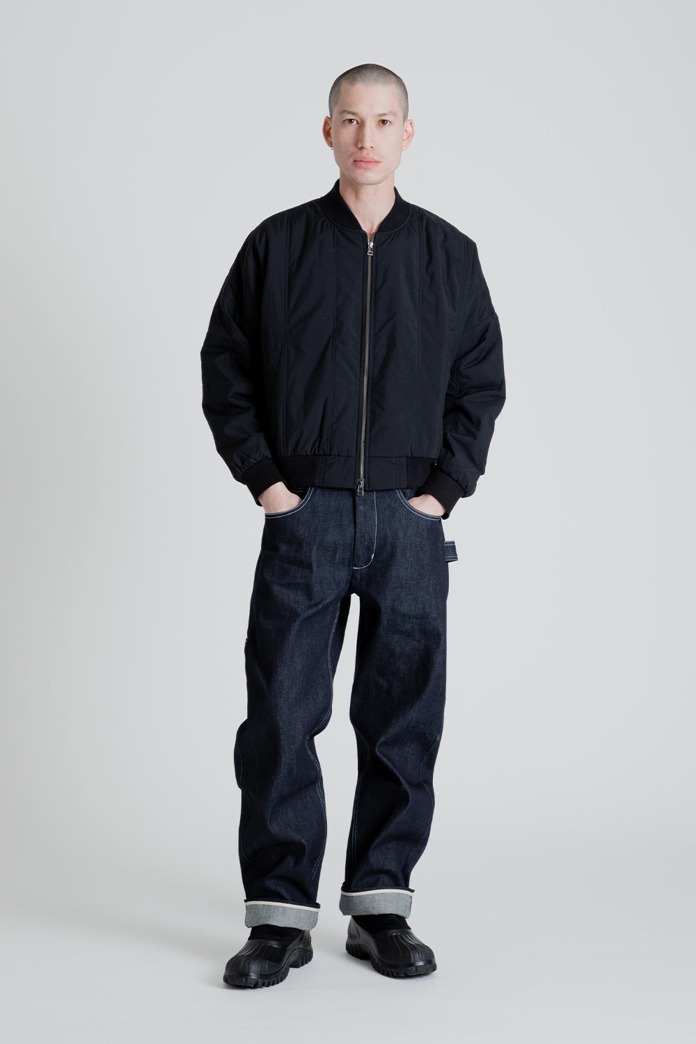 S.K. Manor Hill Reversible Bomber Jacket in Black