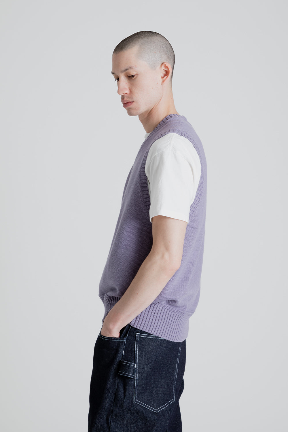 S.K. Manor Hill Sweater Vest in Lavender