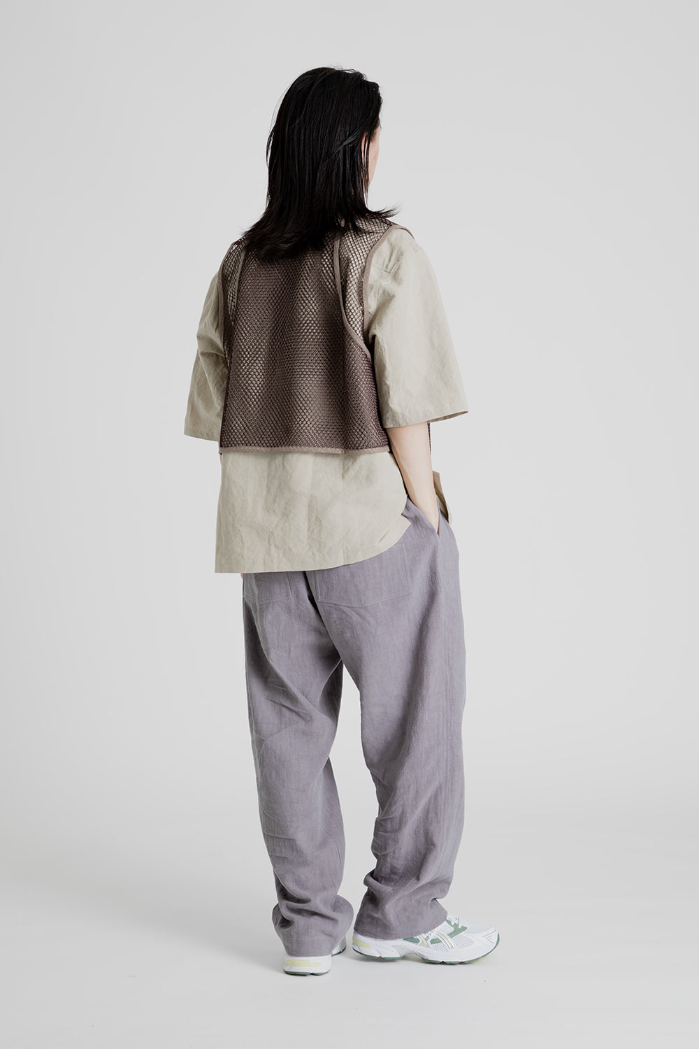 S.K Manor Hill Trapper Vest in Brown Mesh Poly