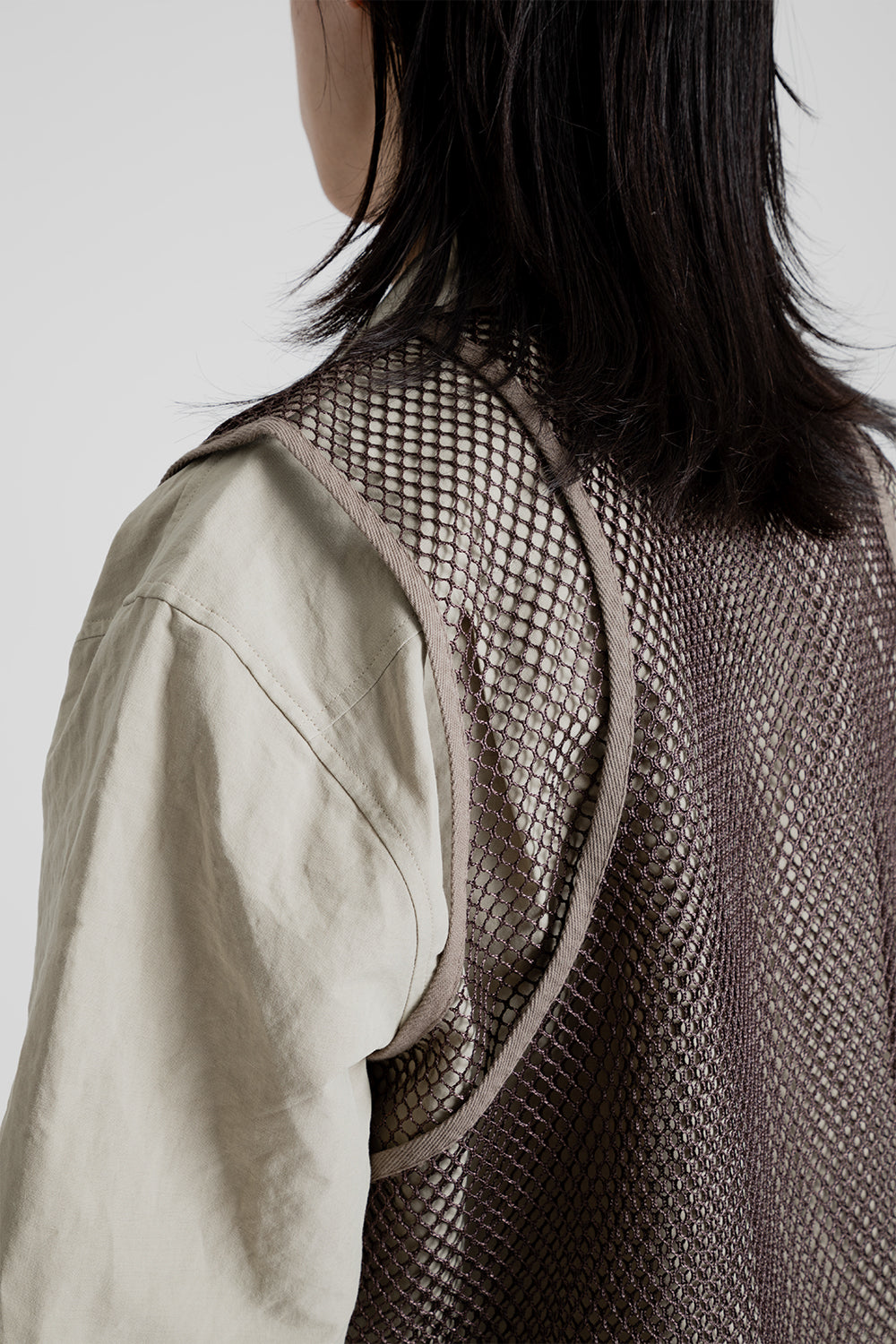 S.K Manor Hill Trapper Vest in Brown Mesh Poly