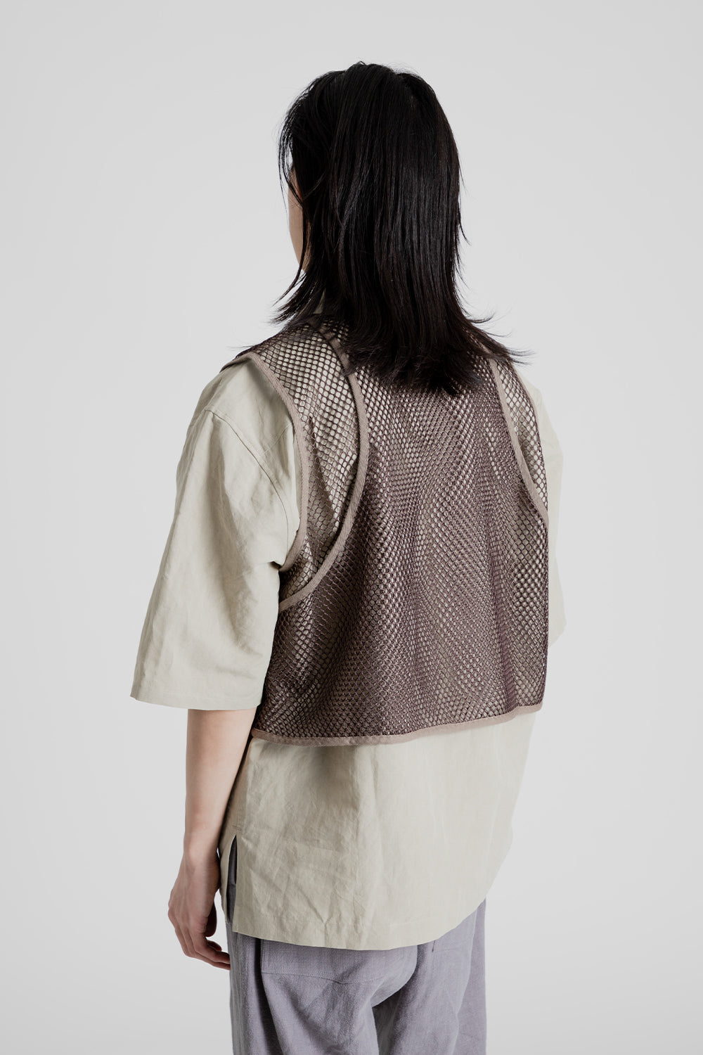 S.K Manor Hill Trapper Vest in Brown Mesh Poly