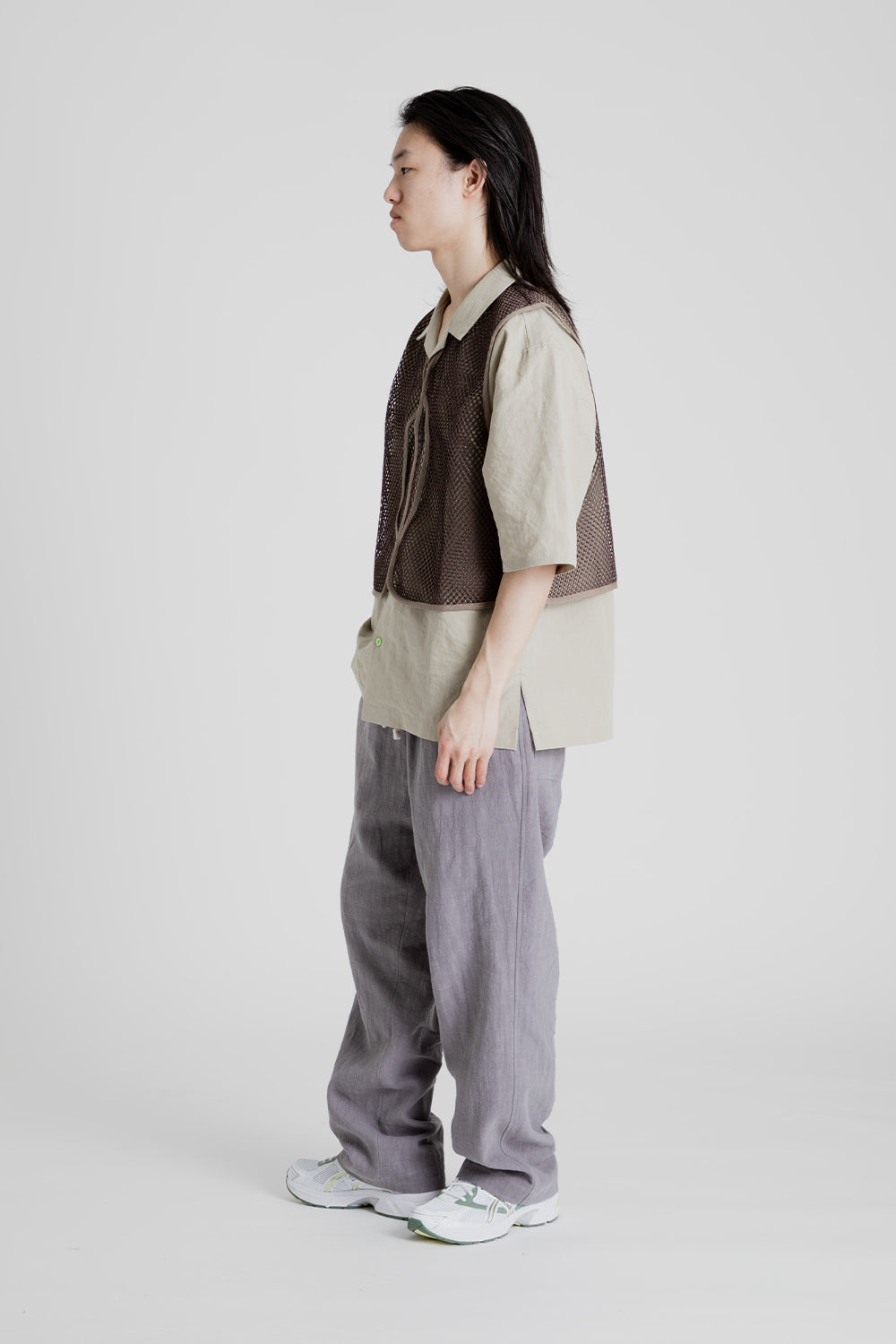 S.K Manor Hill Trapper Vest in Brown Mesh Poly