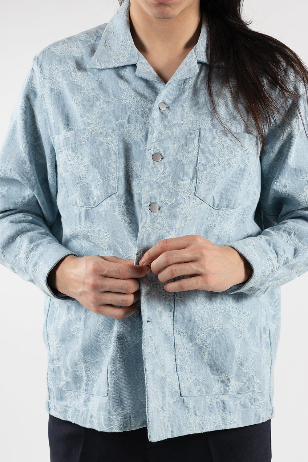 Schnaydermans-overshirt-boxy-denim-jacquard-bleached-blue