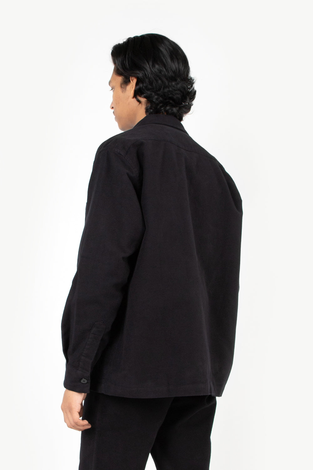 schnayderman's overshirt boxy moleskine twill black