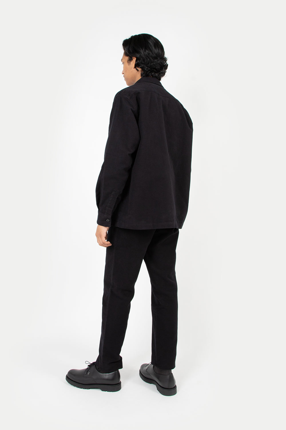 schnayderman's overshirt boxy moleskine twill black