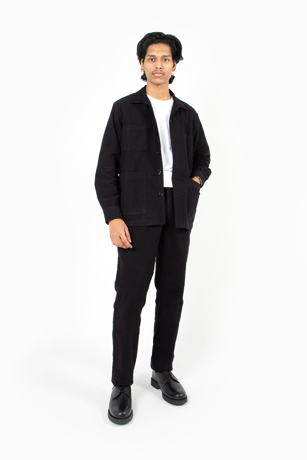 schnayderman's overshirt boxy moleskine twill black