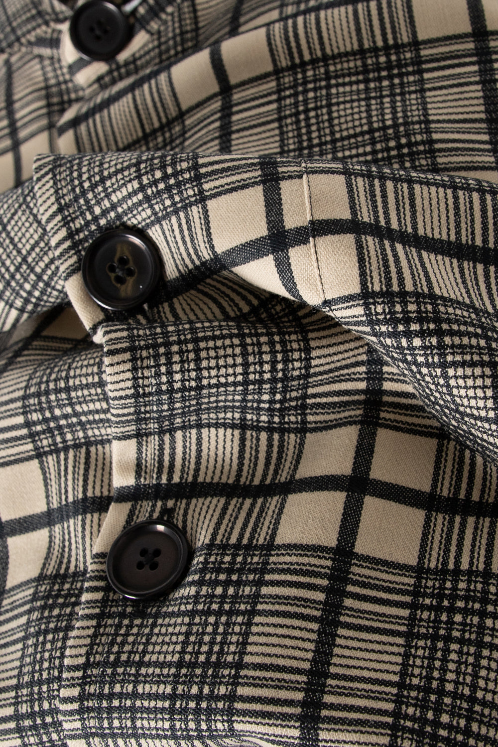 schanyderman's overshirt wool mix check black kakhi