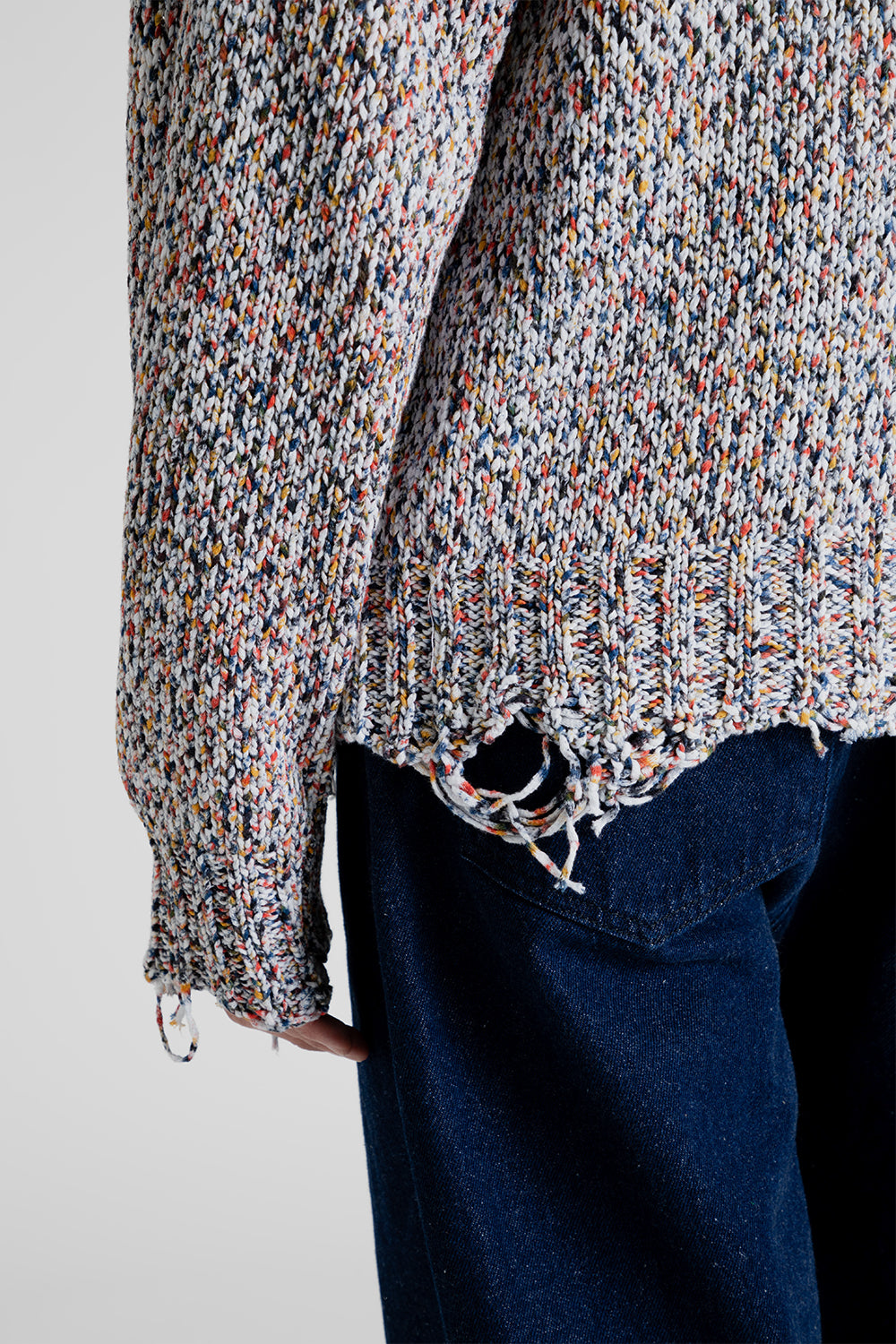 Schnayderman's Cropped Mercerized Sweater in Multi