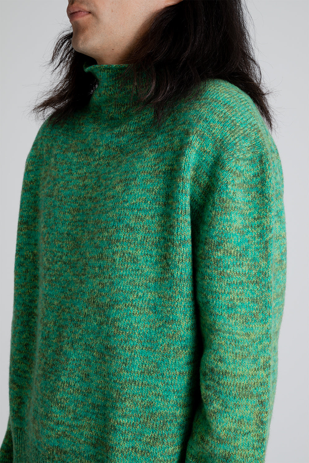 Schnayderman's Funnel Neck Sweater in Green Multi
