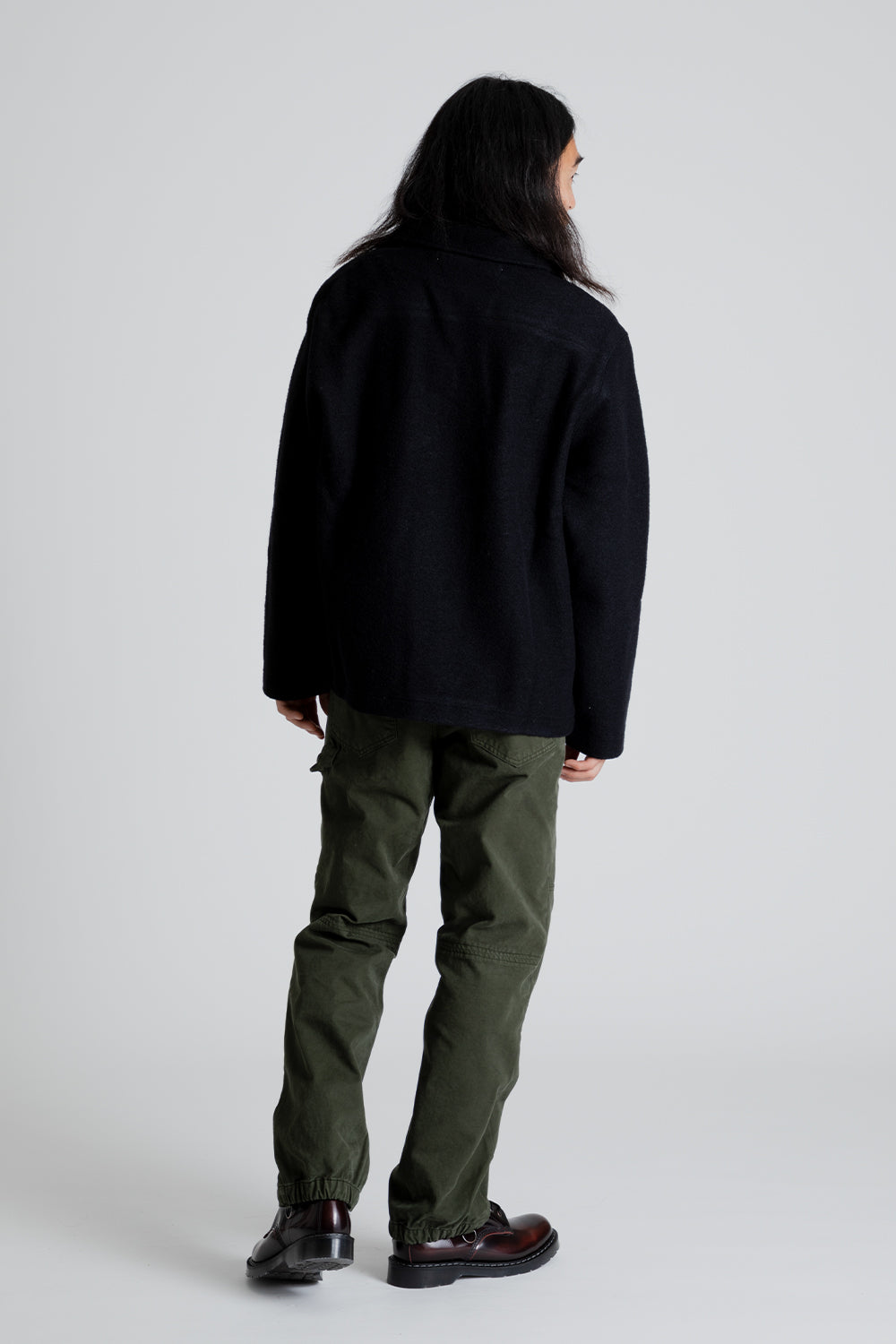 Schnayderman's Half Zip Boiled Wool in Black