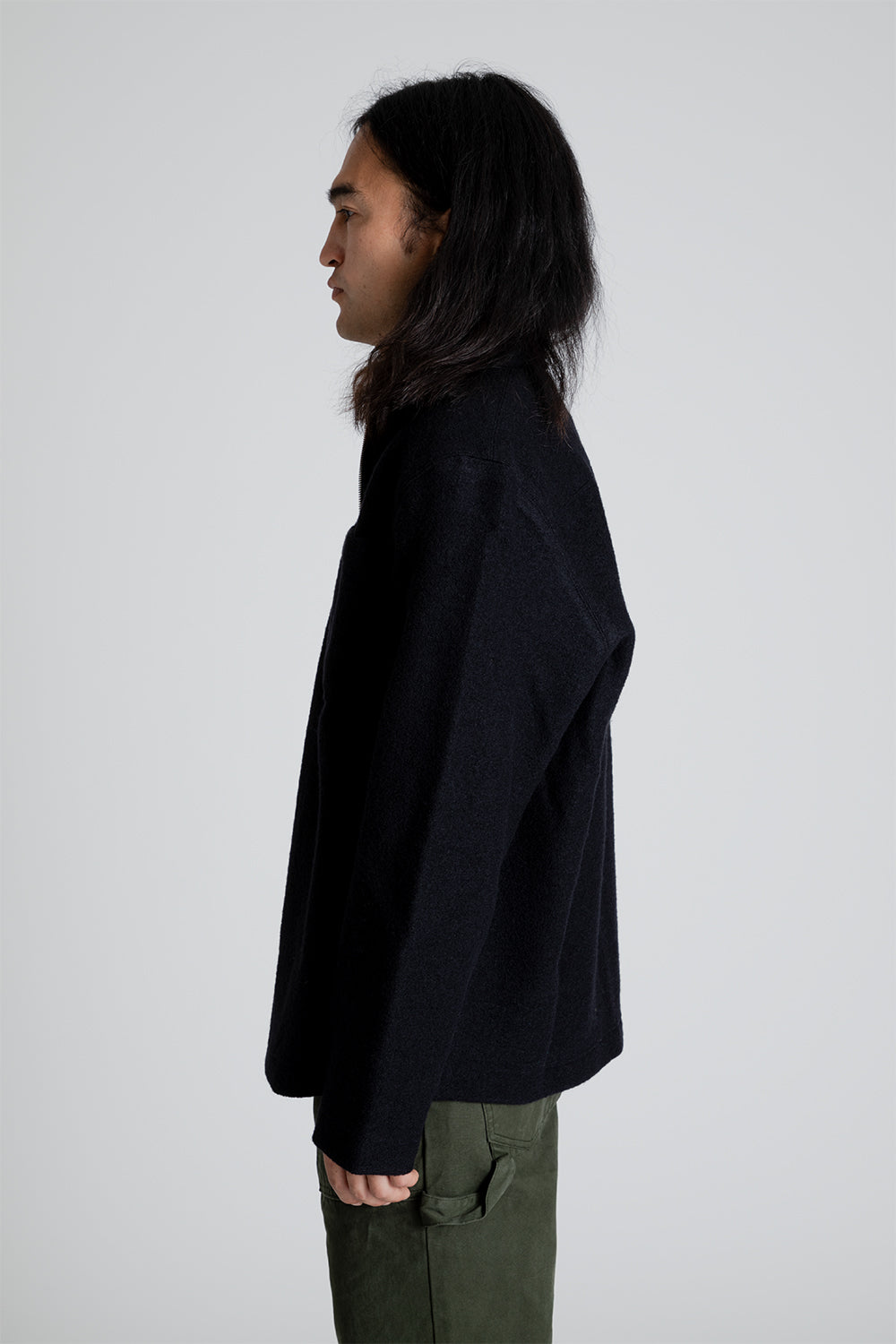 Schnayderman's Half Zip Boiled Wool in Black