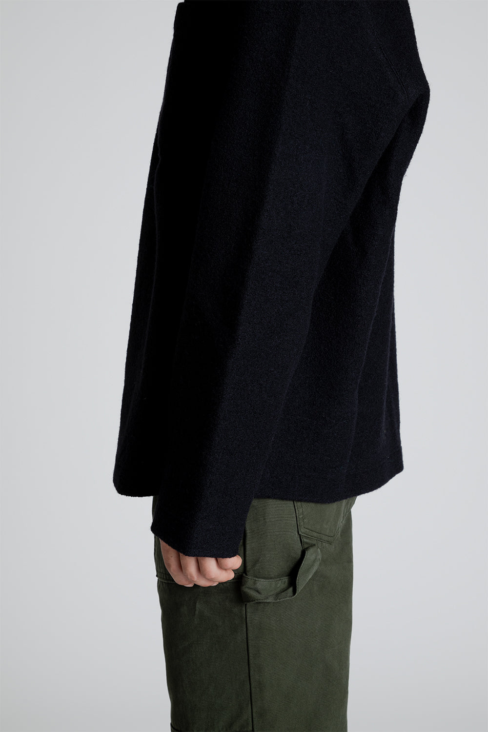 Schnayderman's Half Zip Boiled Wool in Black