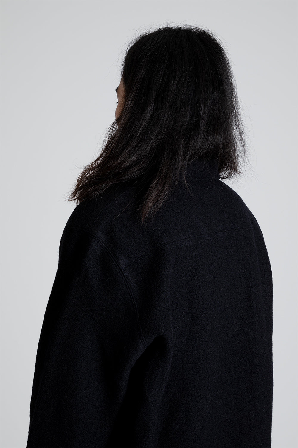 Schnayderman's Half Zip Boiled Wool in Black