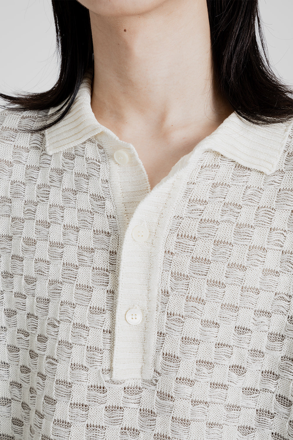 Schnayderman's Rugby Square Knit in Beige and White