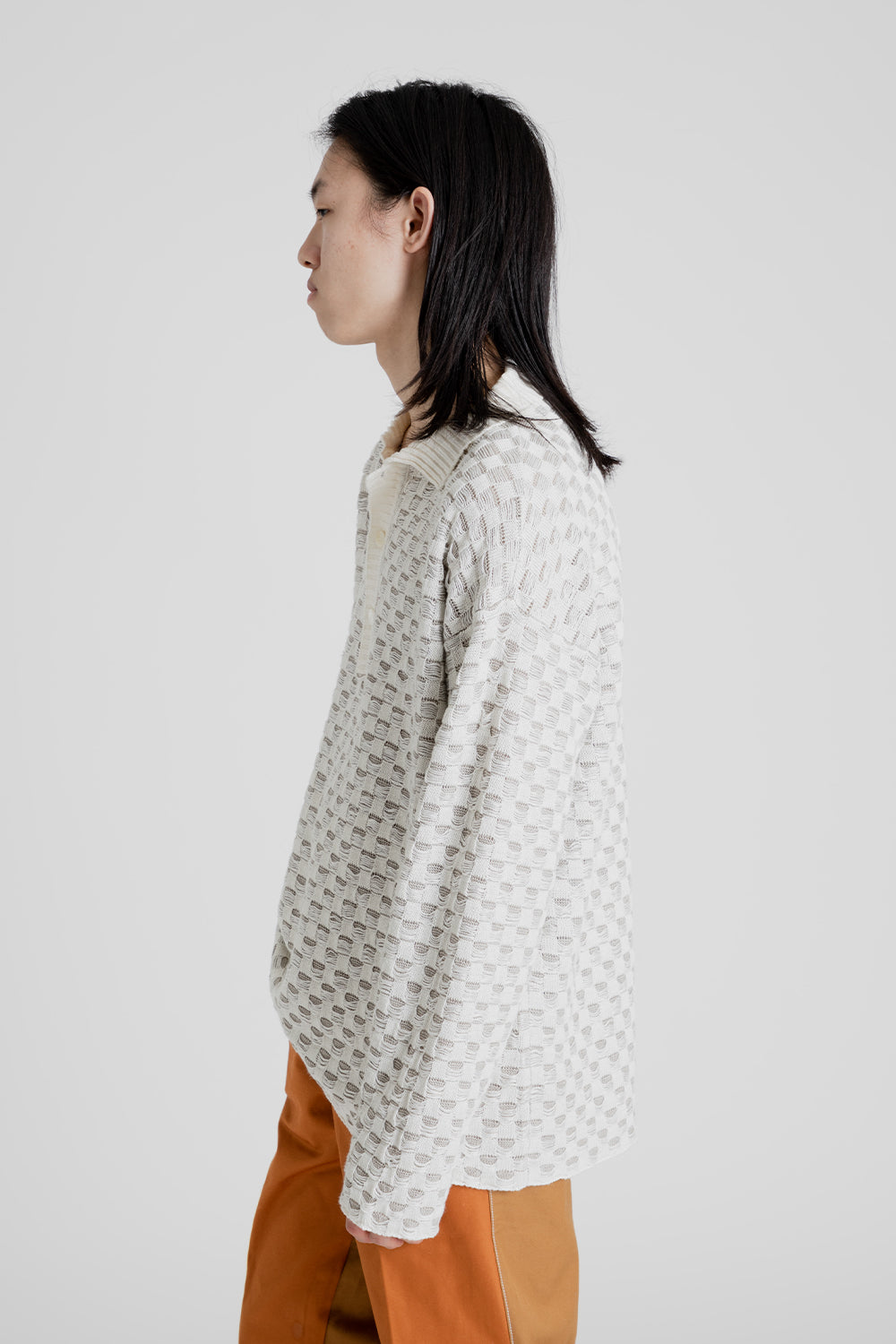 Schnayderman's Rugby Square Knit in Beige and White